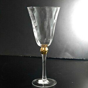 Pier One Gold Accent Water Goblet 9.5" elegant design lines 10oz vintage style